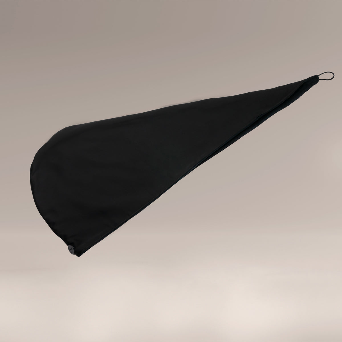 Turban z mikrofibry do szybkiego suszenia włosów - czarna satyna