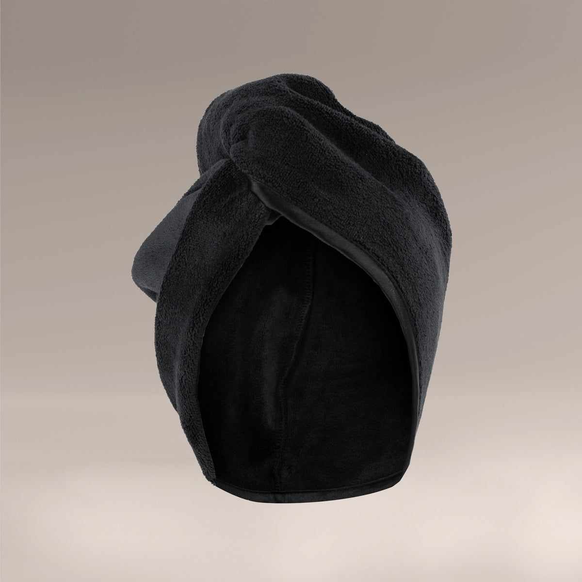 Turban z mikrofibry do szybkiego suszenia włosów - czerń