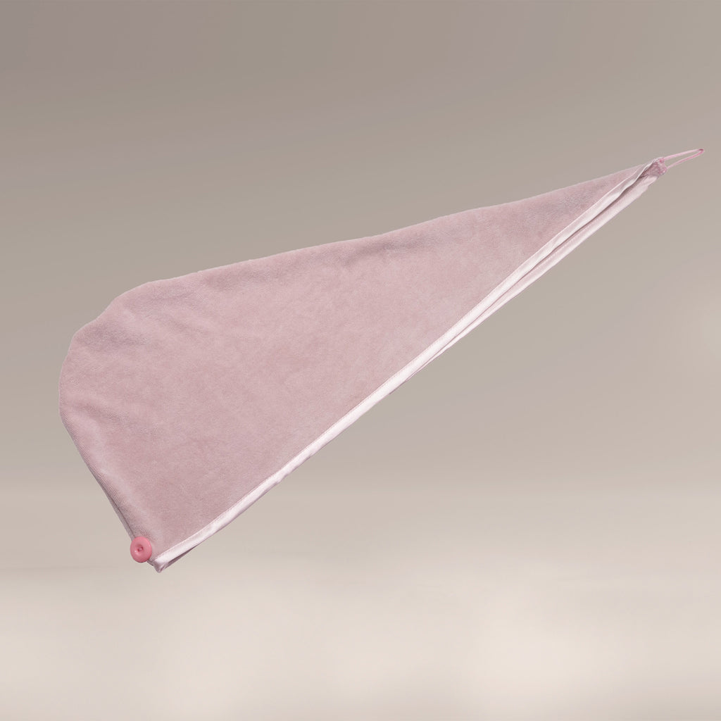 Turban z mikrofibry do szybkiego suszenia włosów - róż